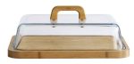 Pebbly - Store & Serve Glass Cheese Box With Bamboo Platter Online Hot Sale