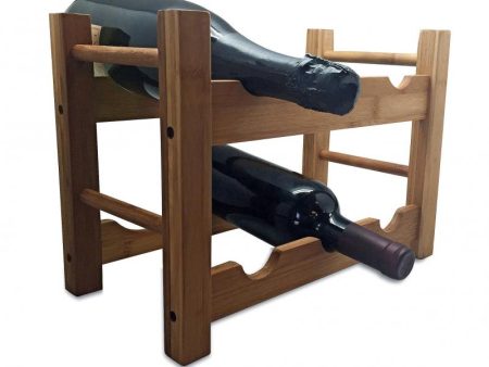 Bamboo Wine Rack - Stackable (holds 6) For Discount