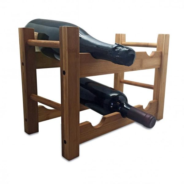 Bamboo Wine Rack - Stackable (holds 6) For Discount