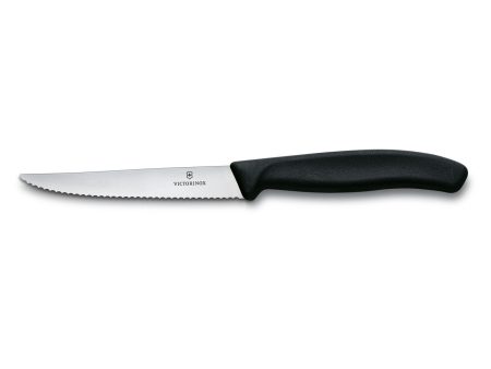 Victorinox Spear Point Blade, Steak Serrated With Handle Knife, Black For Sale