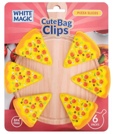 White Magic Cute Bag Clips - Pizza Online now