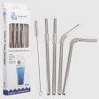 turtleneck  Stainless Steel Flexible Straws Set Of 4 With Brush Fashion